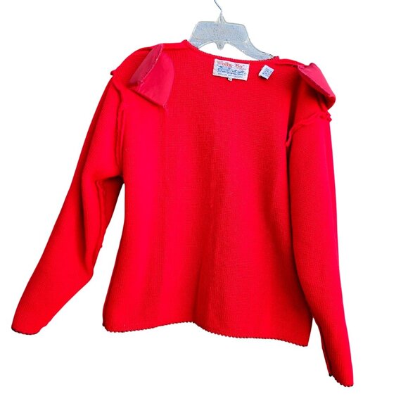 80s Scottie Dog Cardigan Red Embroidered Knit Vintage Novelty Sweater - Picture 9 of 14